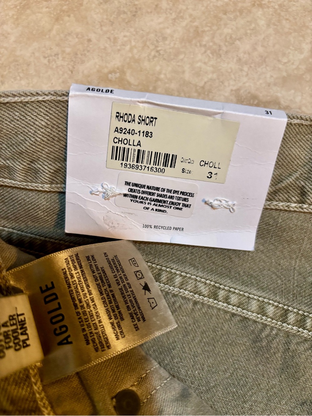 AGOLDE Natural Rhoda High-Rise Denim Shorts NWT 31 - Picture 8 of 11